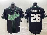 Men's Philadelphia Eagles #26 Saquon Barkley Black Cool Base Stitched Baseball Jersey,baseball caps,new era cap wholesale,wholesale hats